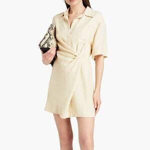 Sandro - Cream Mini Dress with Twist Front
